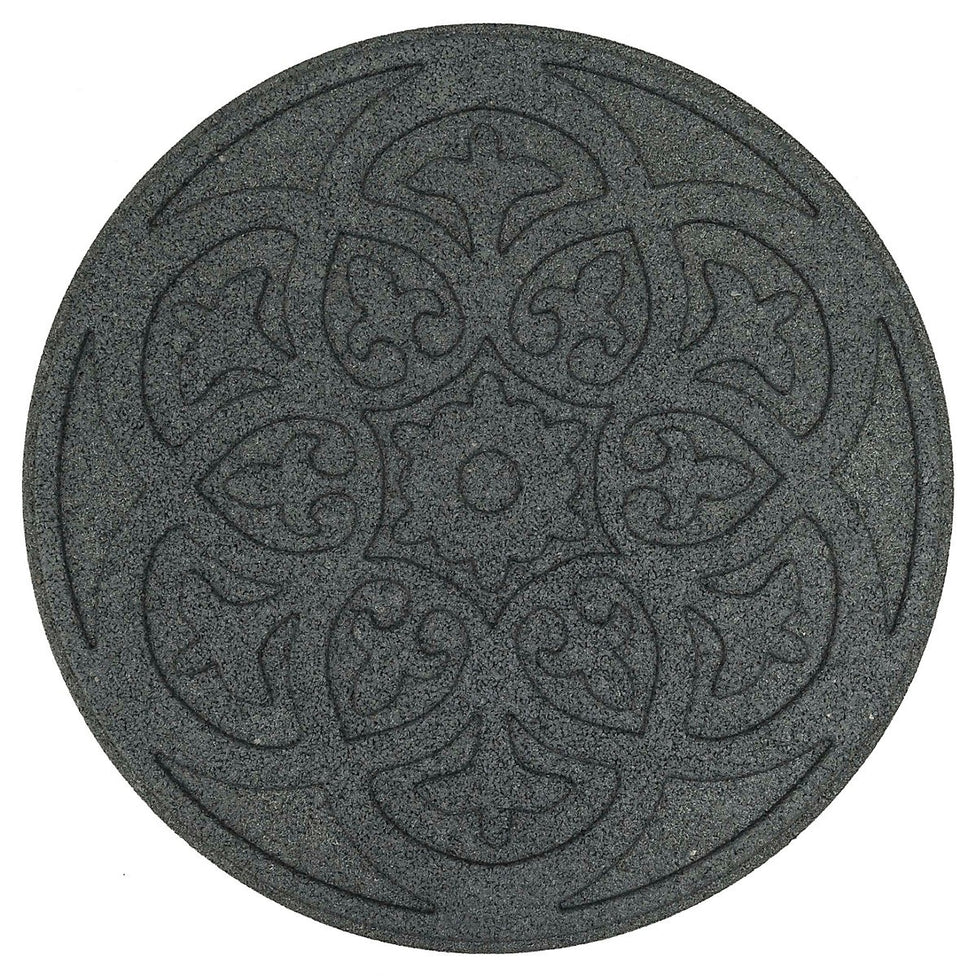 Nicoman Round Grey Scroll Stepping Stone - Pack of 2
