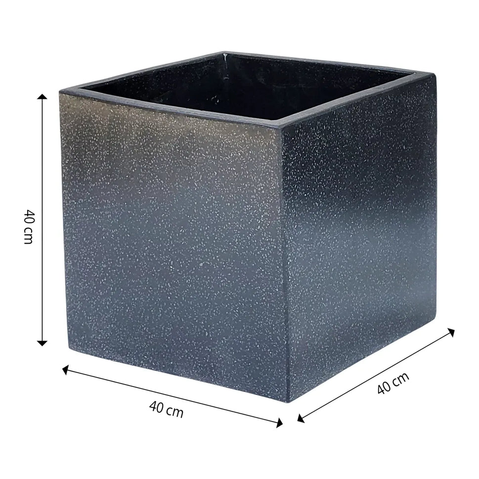 Verve 56L Dark grey Concrete Square Planter (H)40cm (W)40cm (D)40cm