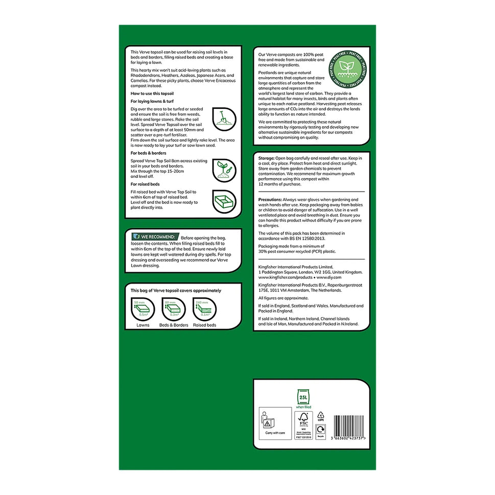 Verve Peat-free Top soil 25L