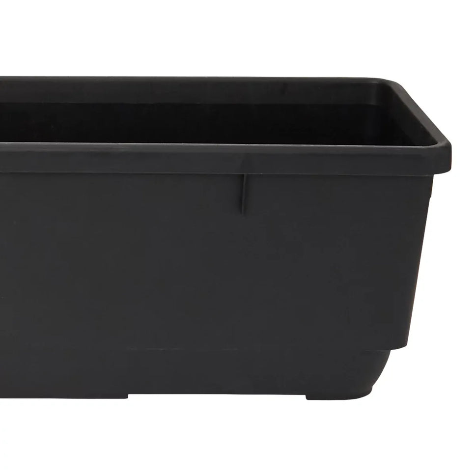 Verve Florus 17.8L Black Plastic Bell Rectangular Trough (H)20cm (W)20cm (D)90cm