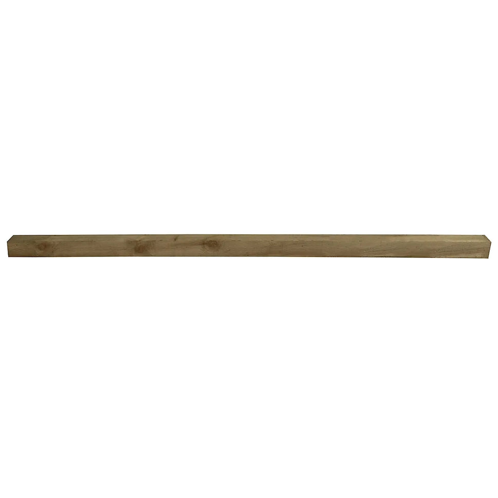Blooma Green Square Wooden Fence post (H)2.4m (W)75mm