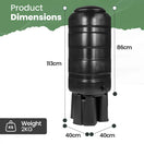 Switch Hardys 100L Garden Slimline Water Butt - Tap, Stand, Water Diverter Kit Included, Pre-Threaded - Recycled Plastic Rain Collector 2 image