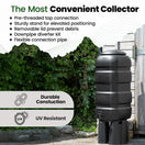 Switch Hardys 100L Garden Slimline Water Butt - Tap, Stand, Water Diverter Kit Included, Pre-Threaded - Recycled Plastic Rain Collector 3 image